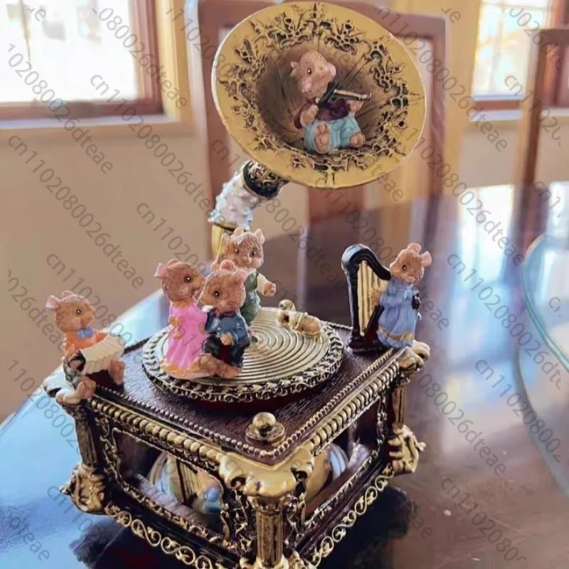 Vintage Gramophone Music Box Classic Music Box for Girls, Girlfriends, or Best Friends Birthday Gift or Decorative Ornament