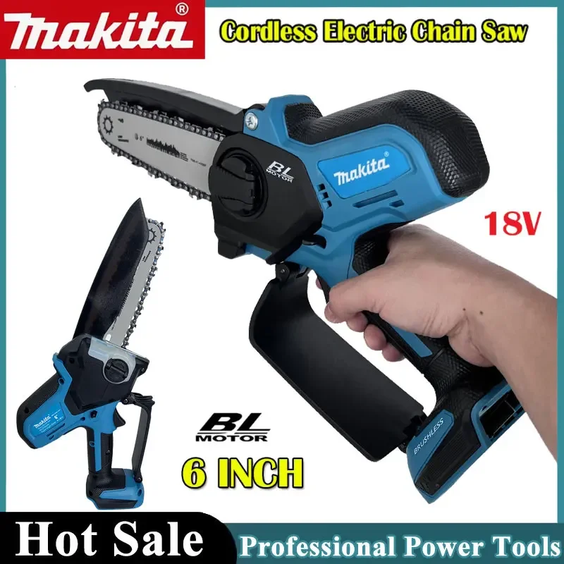 

Fit Makita 18V Cordless Chainsaw for Woodworking with Small Handheld Electric 6-inch Logging Sawzall Mini Portable Chainsaw