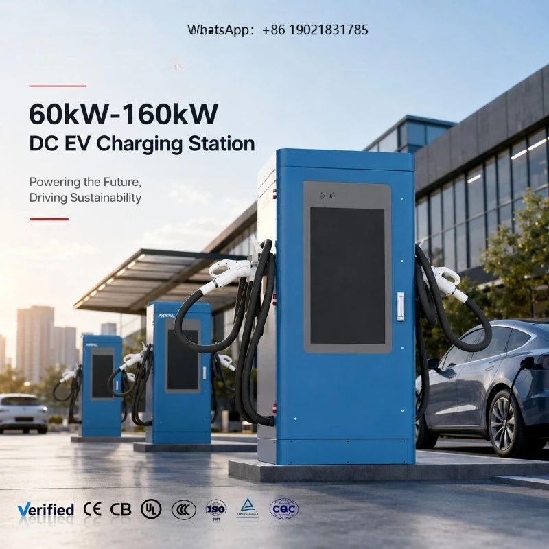 AMPPAL 60kw-160kw Floor Mounted DC 32 Inch Large Screen Commercial Outdoor High Performance Fast Vehicle DC EV Charging Station