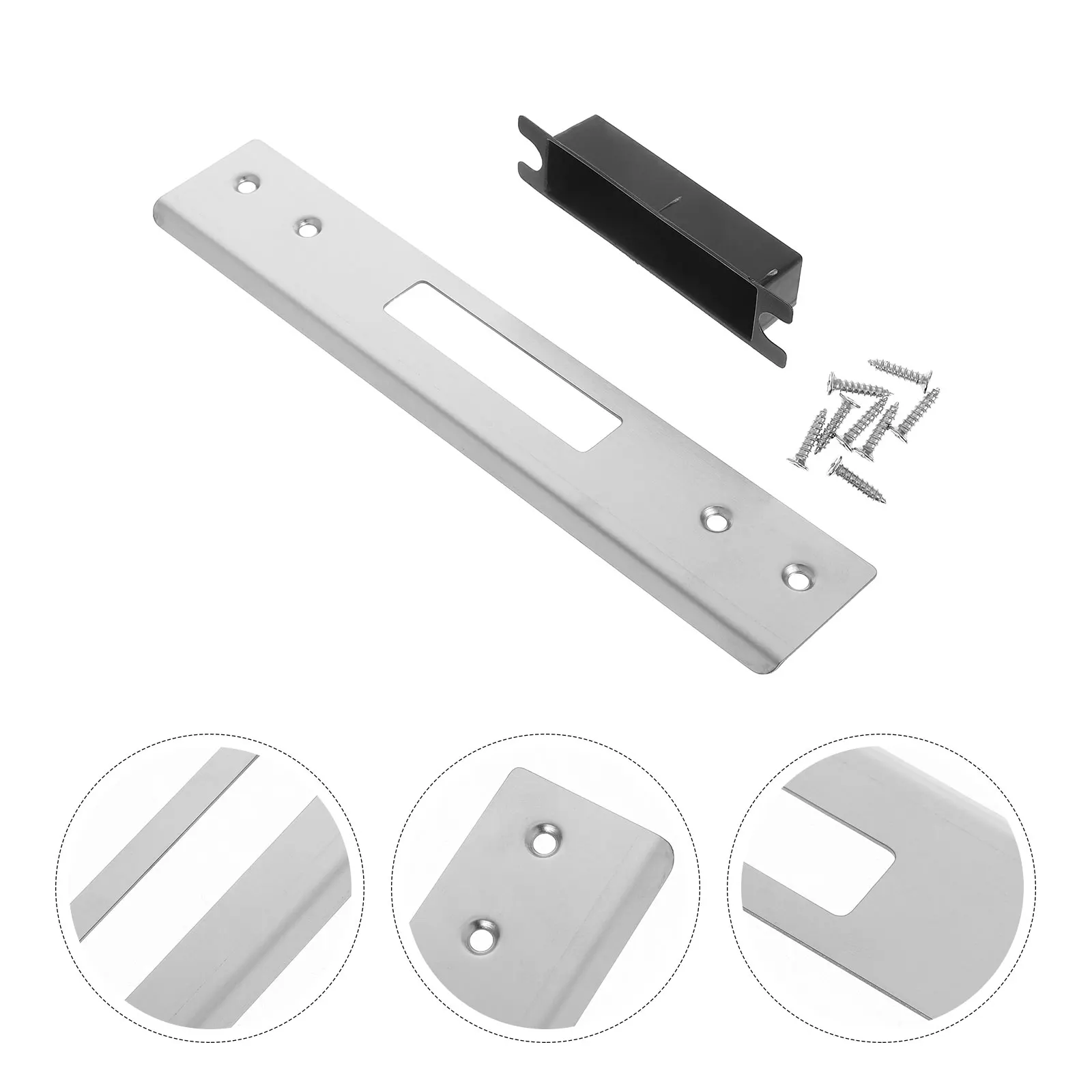 

Door Guide Lock Handle Striker Plate Security Latch Reinforcement Stainless Steel Installation Anti-tamper