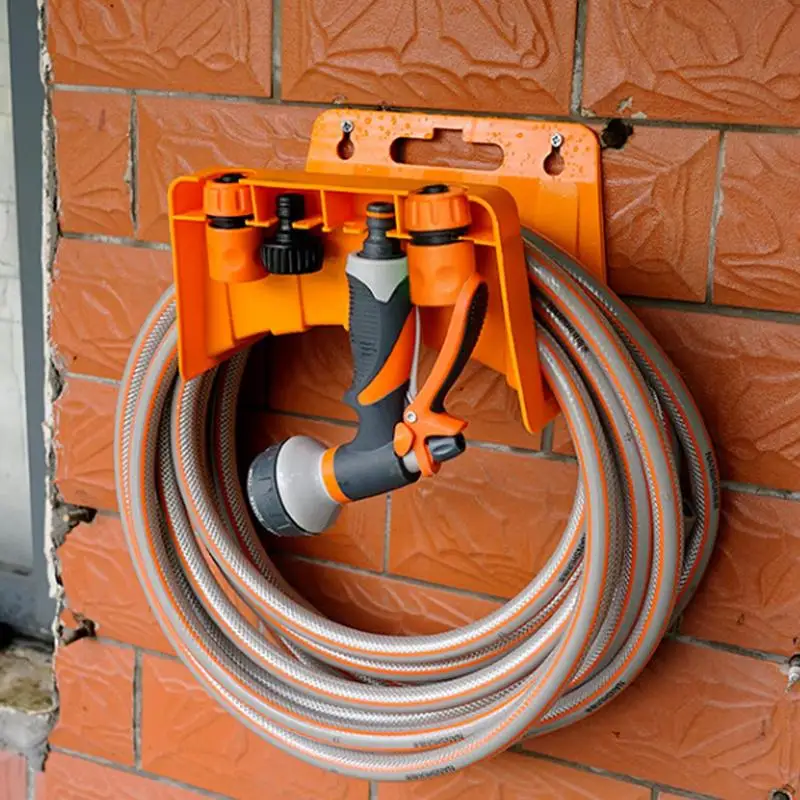 Water Hose Holders for Outside Wall Mounted Hose Holder Orange Hose Bracket for Garage Shed Hose Storage Rack for Ropes Lights