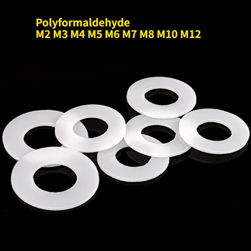 40-1000pcs White POM Polyformaldehyde Gasket Saigang Steel Plastic Flat Pad High Strength Hard Plastic Insulation Gasket