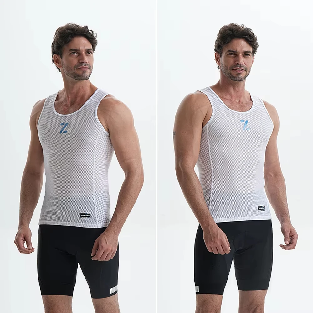 ZRSE Men's Breathable Mesh Vest Sleeveless Base Layer Unisex Black White Running Gym Cycling Sports Tank Top Quick Dry Underwear