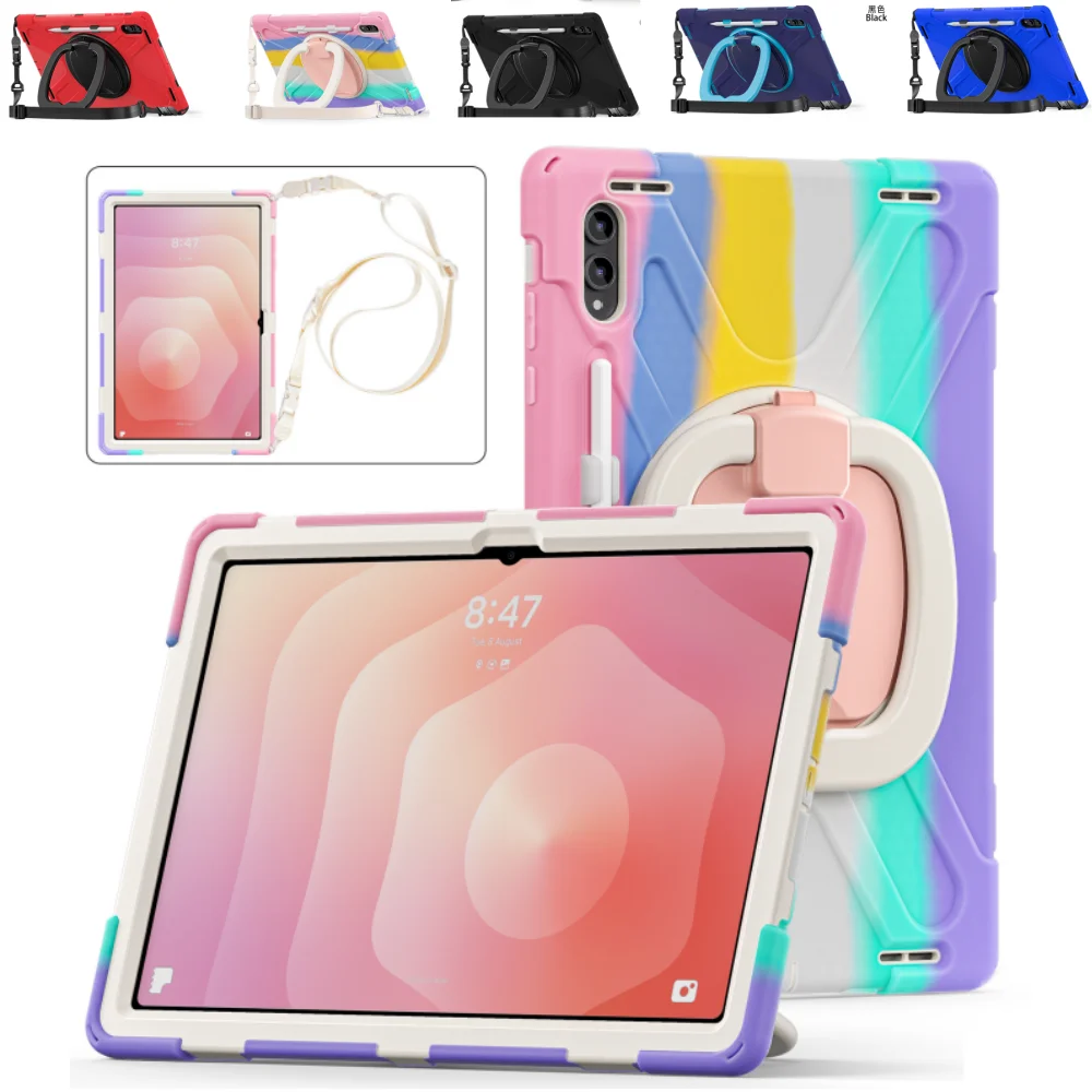 حافظة حماية شديدة التحمل لهاتف سامسونج جالاكسي تاب S11 Ultra SM-X930 SM-X936C 14.6 بوصة 2025 14.6 بوصة غطاء لوحي مع أشرطة