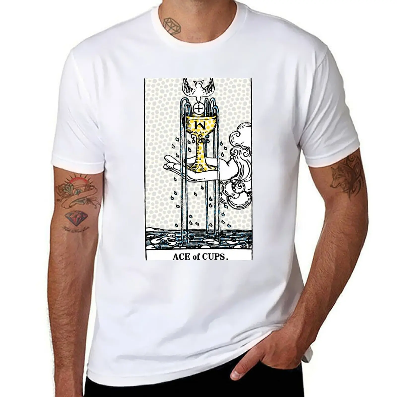 

- Tarot T-Shirt anime cotton Print Of shirt Ace Modern man tshirt t Cups