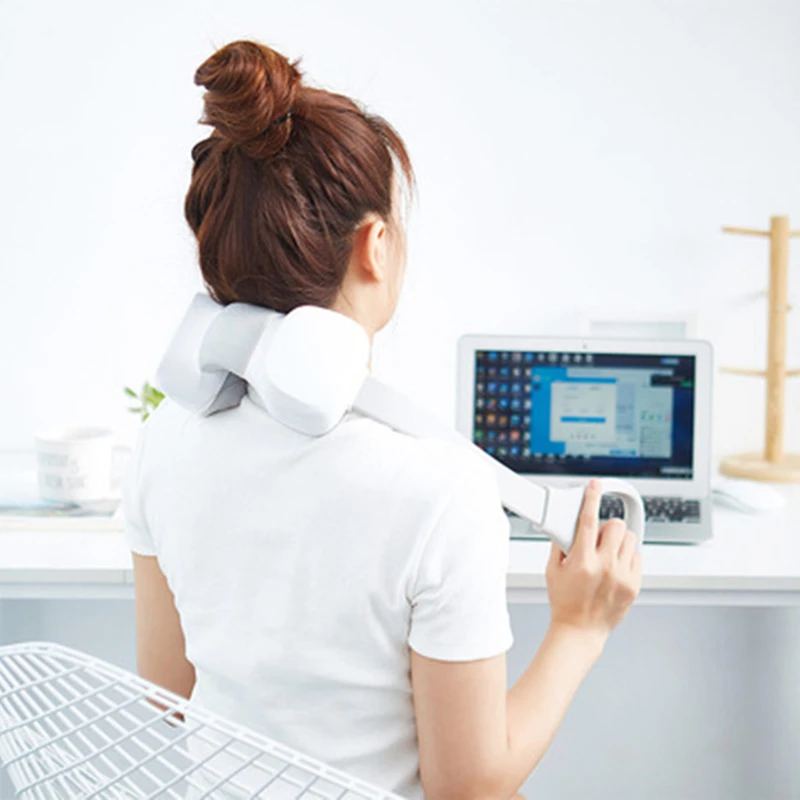 

Умный массажер шеи U-образной формы, электрический инфракрасный массажер с подогревом для разминания шеи, массажер для спины, плеч и тела шиацу