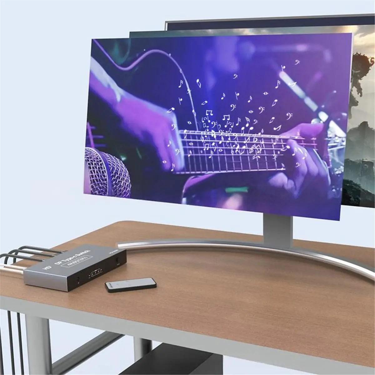-Compatible/DP/TYPE C to -Compatible Switch 4K 60Hz 3-Input 1-Output USB-C Display KVM Switcher
