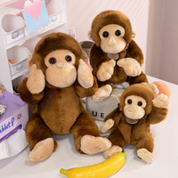 17/23/30cm High Lifelike Dark Brown Monkey Plush Toys Soft Cute Small Monkeys Stuffed Animals Toys Gifts For Kids