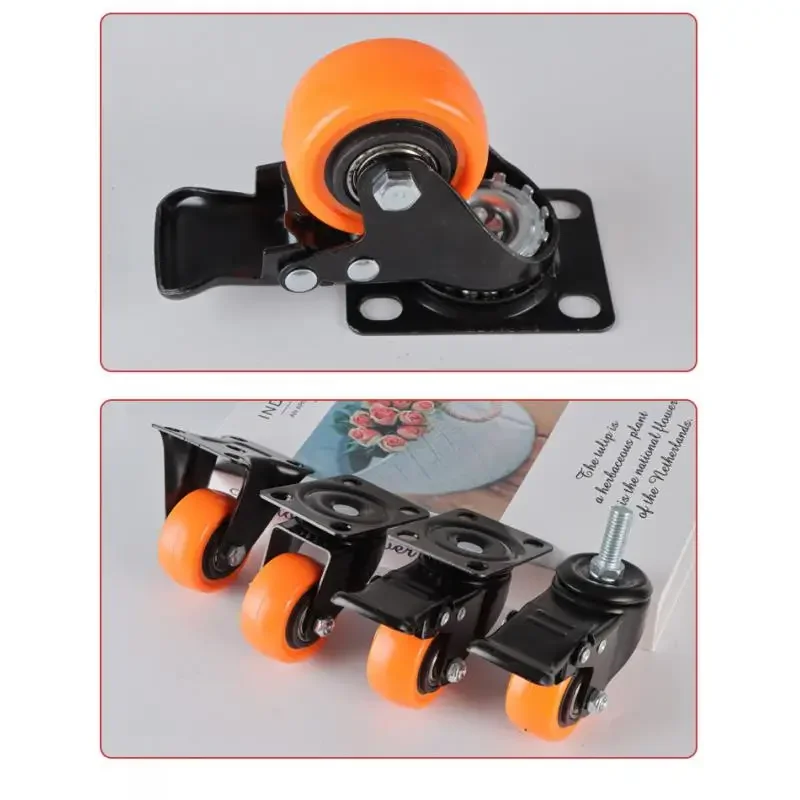 4 Pcs 1.5-inch Orange Gold Diamond Universal Caster/double Bearing Universal For Multiple Scenes/high Load Universal Caster 5