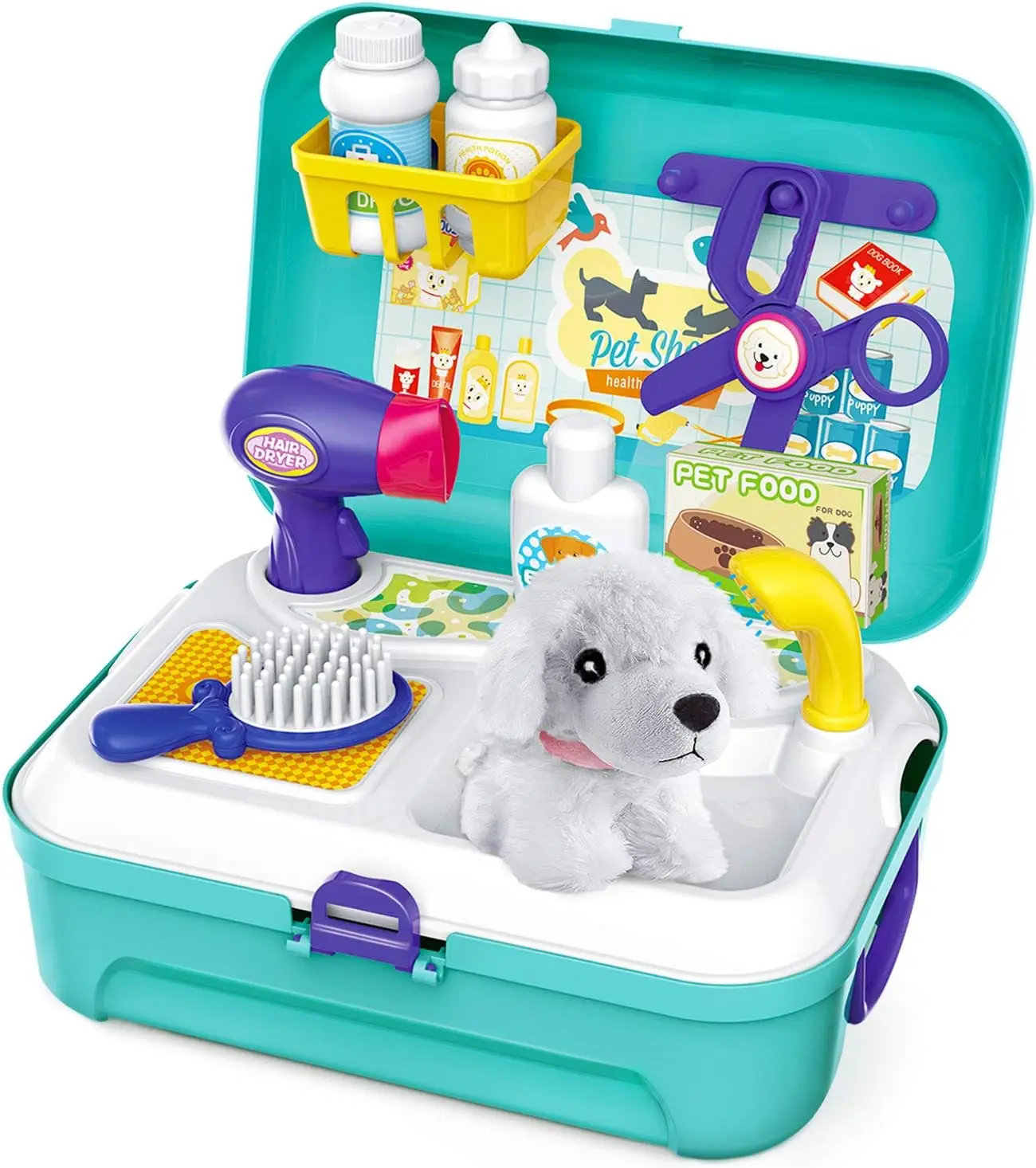 Pet Care Play Set Doctor Kit for Kids Pretend Play The Children Play Kitchenware Supermarket Carrying Case BackpackToys