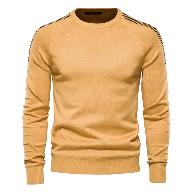 Men\'s Round Neck Sweater Men\'s Japanese Solid Color Simple Basic Shirt Men\'s Spring and Autumn Oversize Sweater