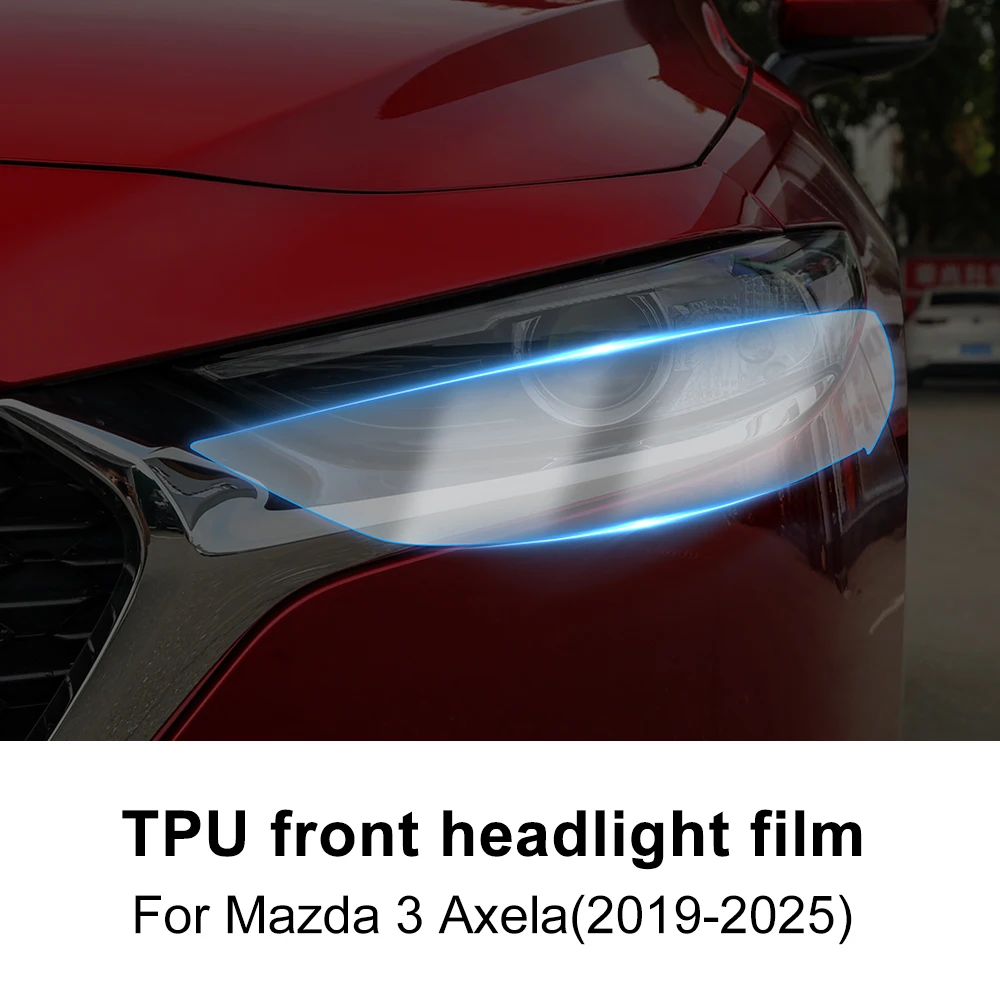

TPU Car Headlight Protective Film For Mazda 3 Axela BP 2019 2020 2021 2022 2023 2024 2025 Anti-Scratch Transparent Smoked Black