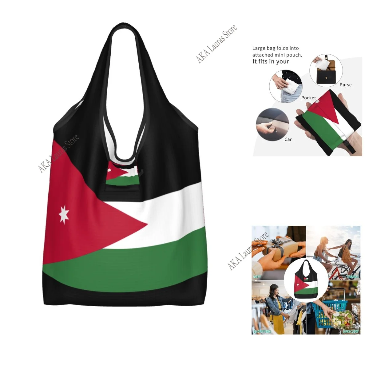 

Сумка на плечо с флагом Jordan, женская сумка-тоут, многоразовая большая сумка