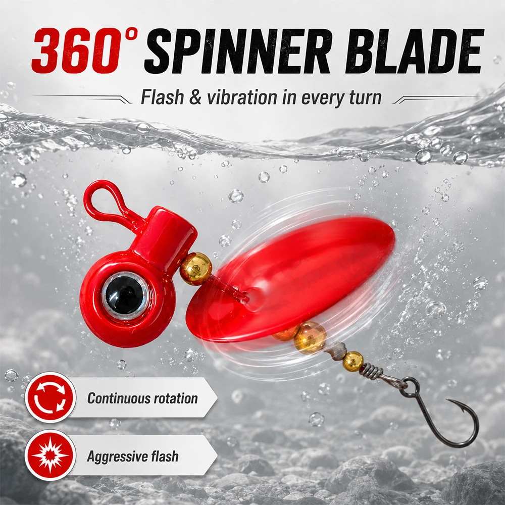 ZUKIBO Micro Spinner Löffelköder Slow Jig Moth Blade Köder Einzelhaken Lebensechter Forellen-, Barsch-, Bachköder in verschiedenen Ausführungen – Detail 7