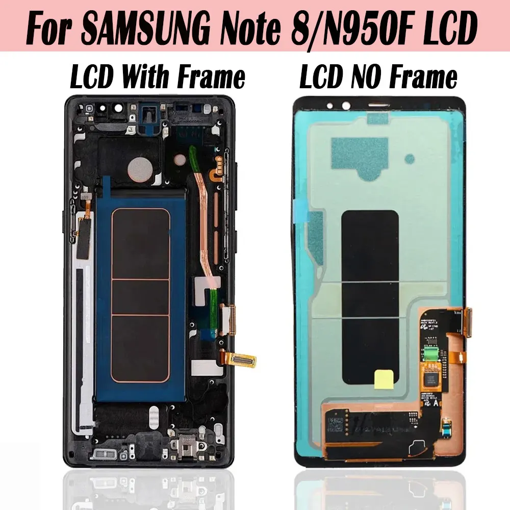 Super AMOLED NOTE8 LCD Touch Screen Digitizer Assembly for Samsung NOTE8 LCD N950F N950U N950W N950 Screen Pantalla Repair Parts