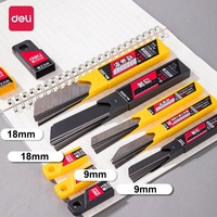 Deli 10pcs/box Knife Blade 9/18mm SK5 Metal Blades for Home School Suplies Art Craft Paper Box Cutting Utility Knife Cutter Tool