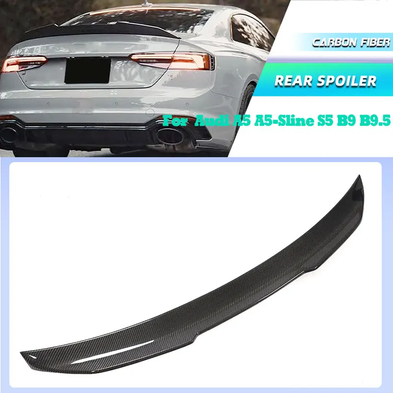 

Full Carbon Fiber Car Rear Trunk Spoiler Wings for Audi A5 A5-Sline S5 B9 B9.5 Sportback 2017-2024 Rear Spoiler Boot Wing Lip