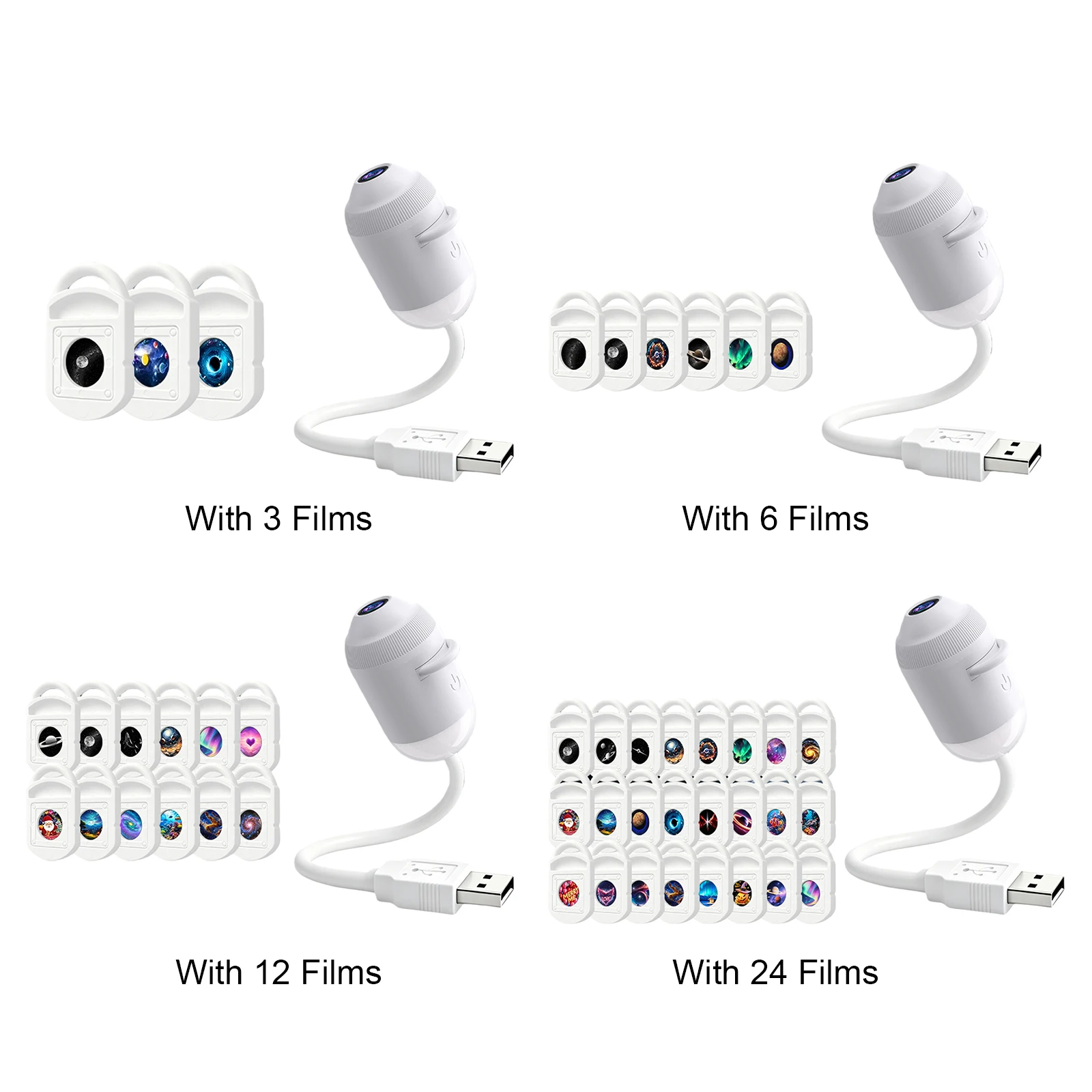 HD 2-in-1 Galaxy Star Projector 360 Rotating Space Projectors Night Light USB Powered Smart Night Light Projector Plug and Play