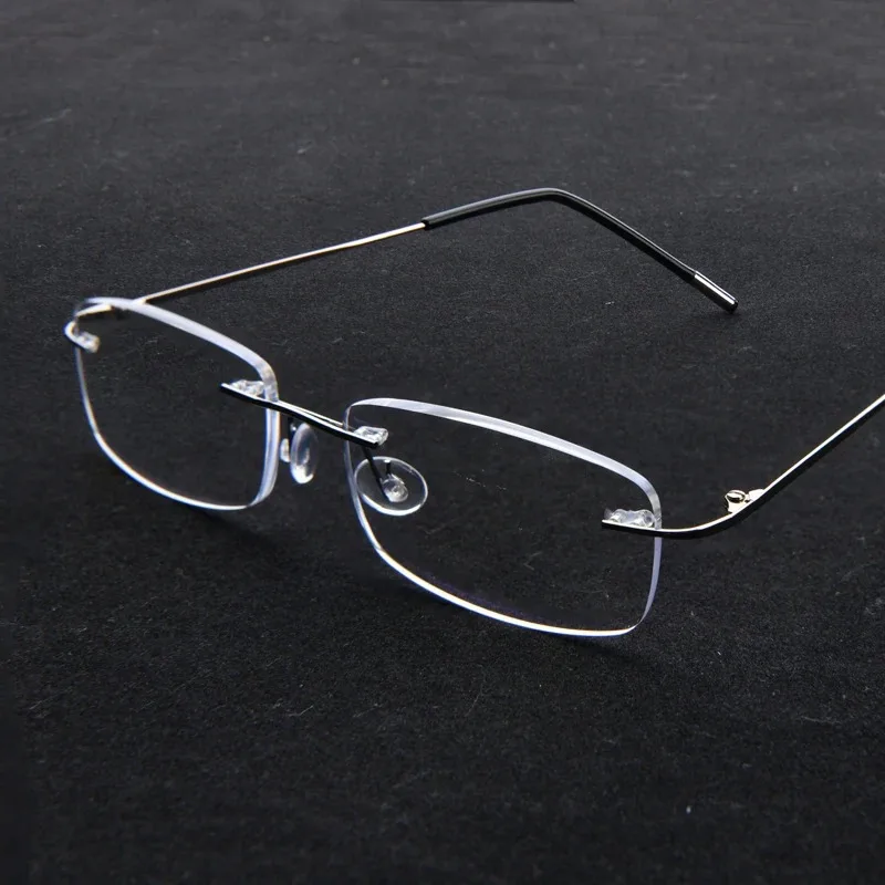 Plus Lesebrille für Herren, randlos, Legierungsrahmen, luxuriöse Presbyopie-Brille, Anti-Blaulicht, Vergrößerungs-Presbyopie-Brille +1,0 1,5 4,0 – Detail 2