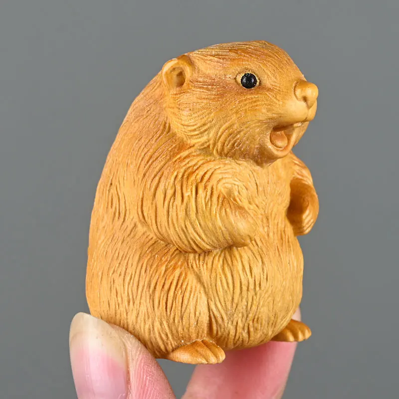 Thuja Sutchuenensis Little Prairie Dog 5.2cm Height Cute Mouse Handheld Piece Home Car Decoration Ornament