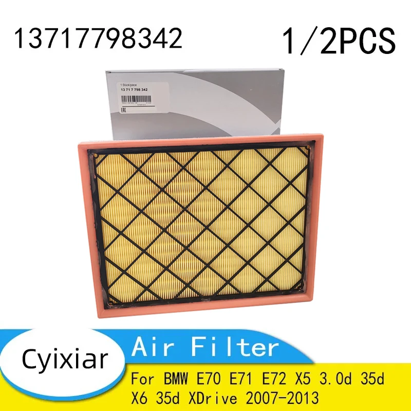 

Car Air Filter Cleaner Element 13717-798-342 13717798342 for BMW E70 E71 E72 X5 3.0d 35d X6 35d XDrive 2007-2013