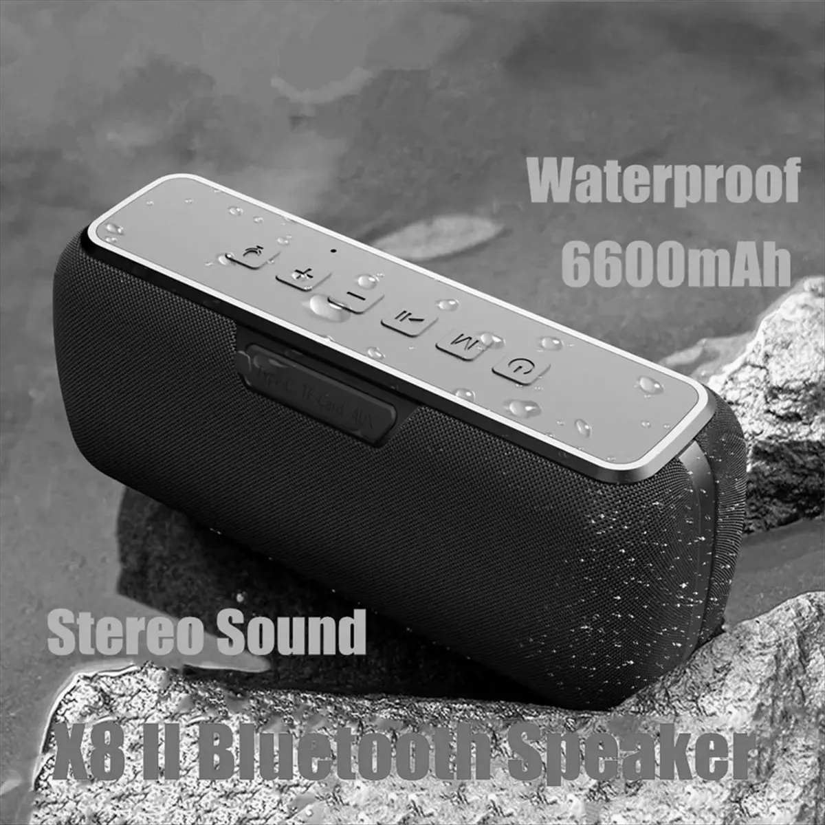 

Портативная Bluetooth-колонка ABAI 60W TWS с беспроводным сабвуфером, водонепроницаемая, 6600 мАч, мощный бас, AUX, FM для активного отдыха и кемпинга