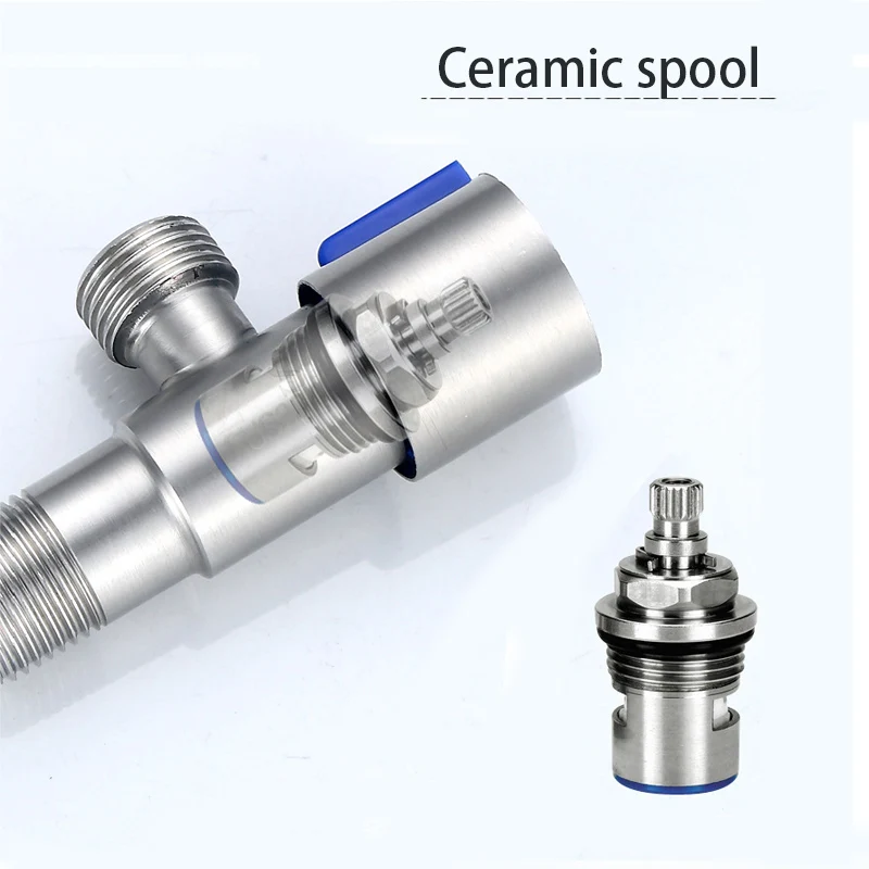 Vanne d'angle 1/2 entrée 3/8 sorties, vannes d'angle de remplissage de toilettes, lavabo d'évier, robinet de chauffe-eau pour cuisine, accessoires de salle de bains