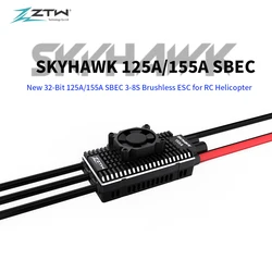 ZTW 32-Bit Skyhawk 125A/155A ESC Telemetry 3-8S SBEC 6V/7.4V/8.4V 10A Speed Control For RC Airplane F3A F3C 500-600 Helicopter