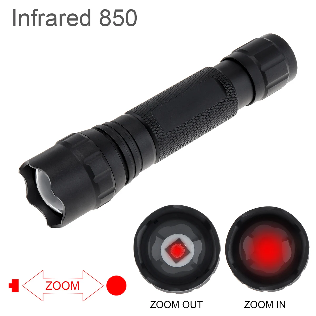 

10W LED Infrared Hunting Flashlight 501F 502F Mini IR 850 / 940nm Night Vision Zoom Handheld Waterproof Outdoor Tactical Torch