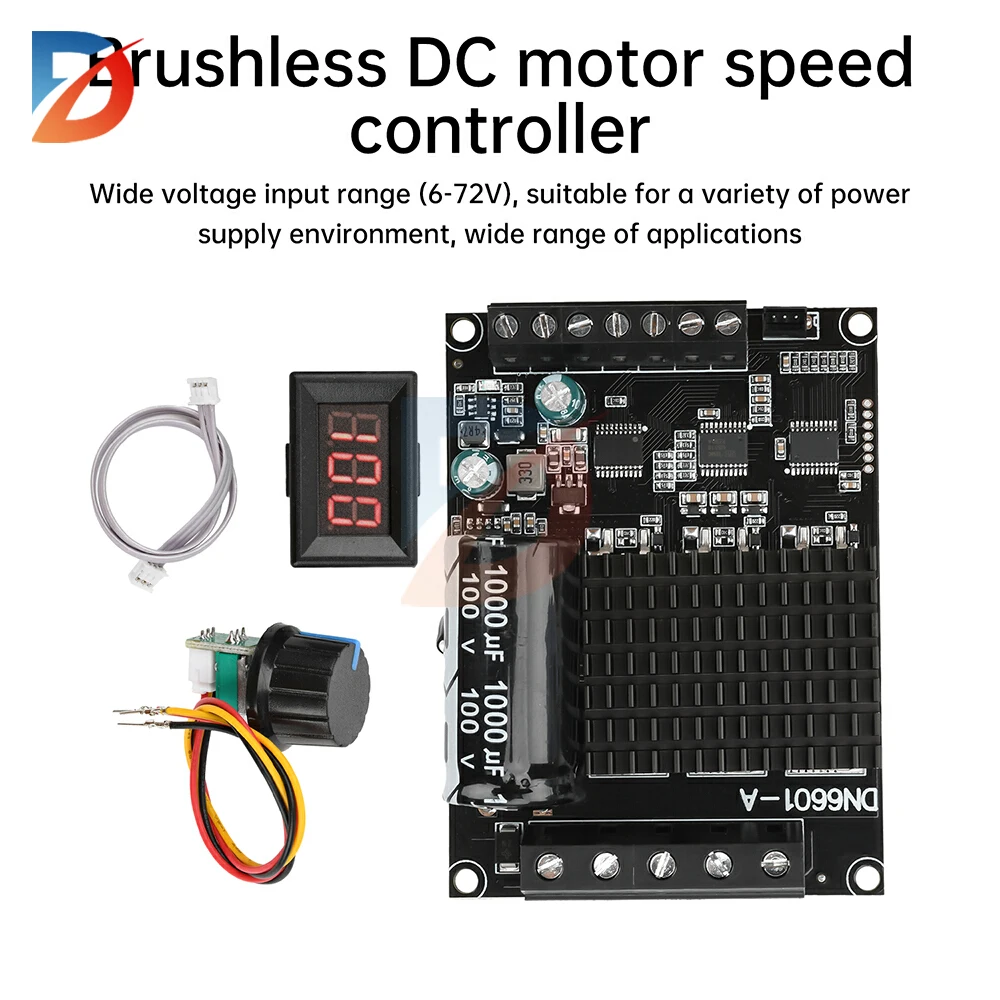 

1 Set DC 6-72V 15A Digital Display DC Brushless Motor Driver Forward and Three-Phase Airplane ESC Water Pump Fan Controller
