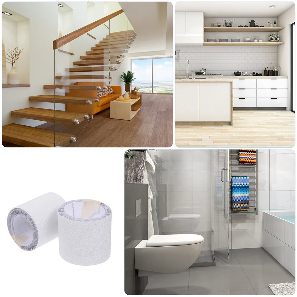 1 Roll Clear Rubber Anti-Slip Tape Non-Slip Stair Treads for Wooden Steps Outdoor Indoor Staircase Safety Grip Tape Traction