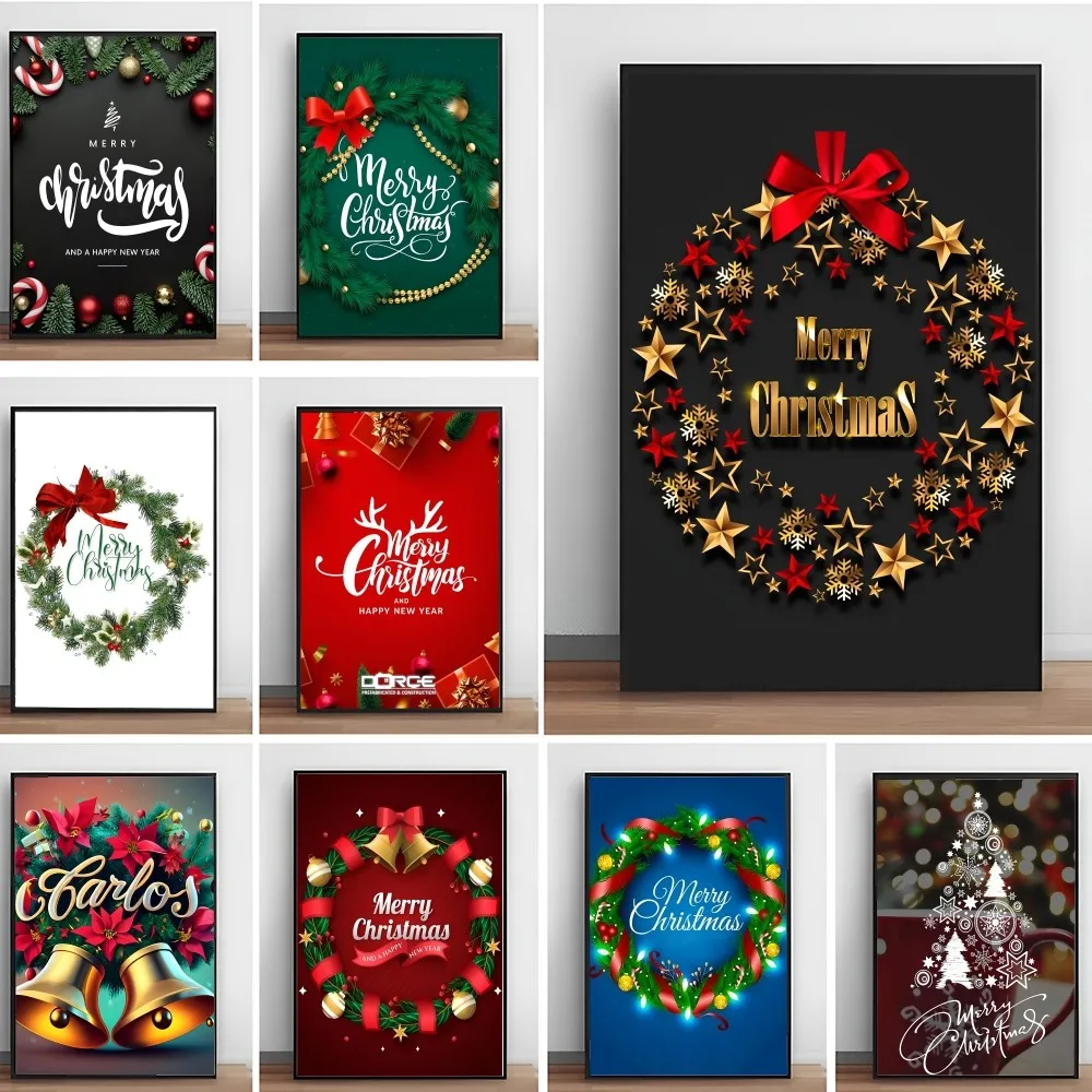 Christmas Decoration Poster Paper Print Home Living Room Bedroom Entrance Bar Cafe Art Painting Decoration