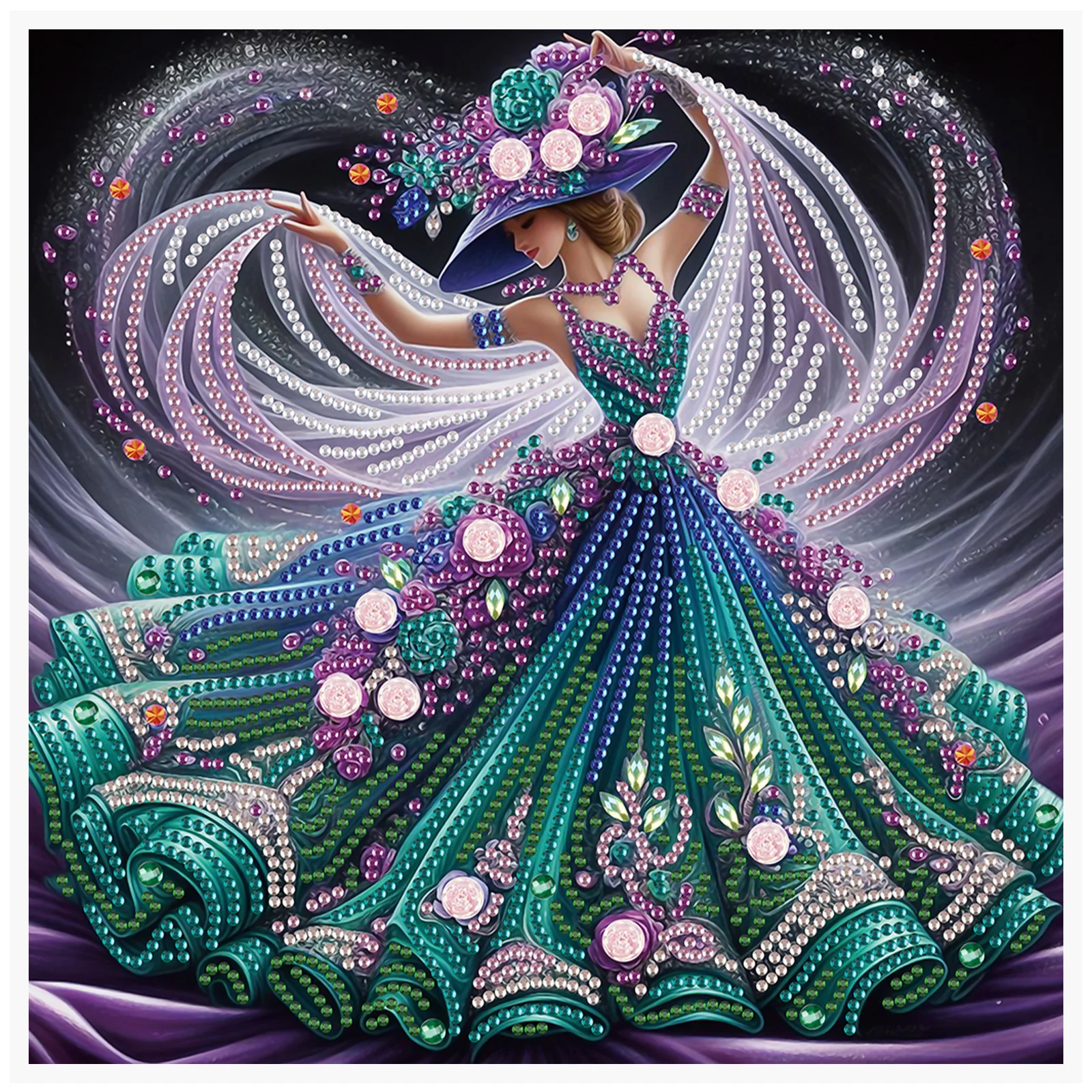 Special Shape Diamond Art Kits for Beginner and Adult,DIY Elegant dancer Diamond Art Painting Kits for Home Wall Decoration Gift