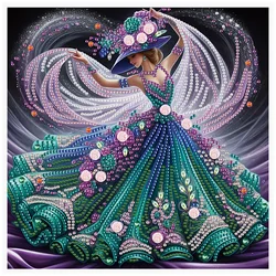 Special Shape Diamond Art Kits for Beginner and Adult,DIY Elegant dancer Diamond Art Painting Kits for Home Wall Decoration Gift