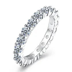 New Fashion 925 Sterling Silver 7-10# Luxury Single Row Zircon Ring Women Engagement Charm Party Jewelry Wholesale Accessories