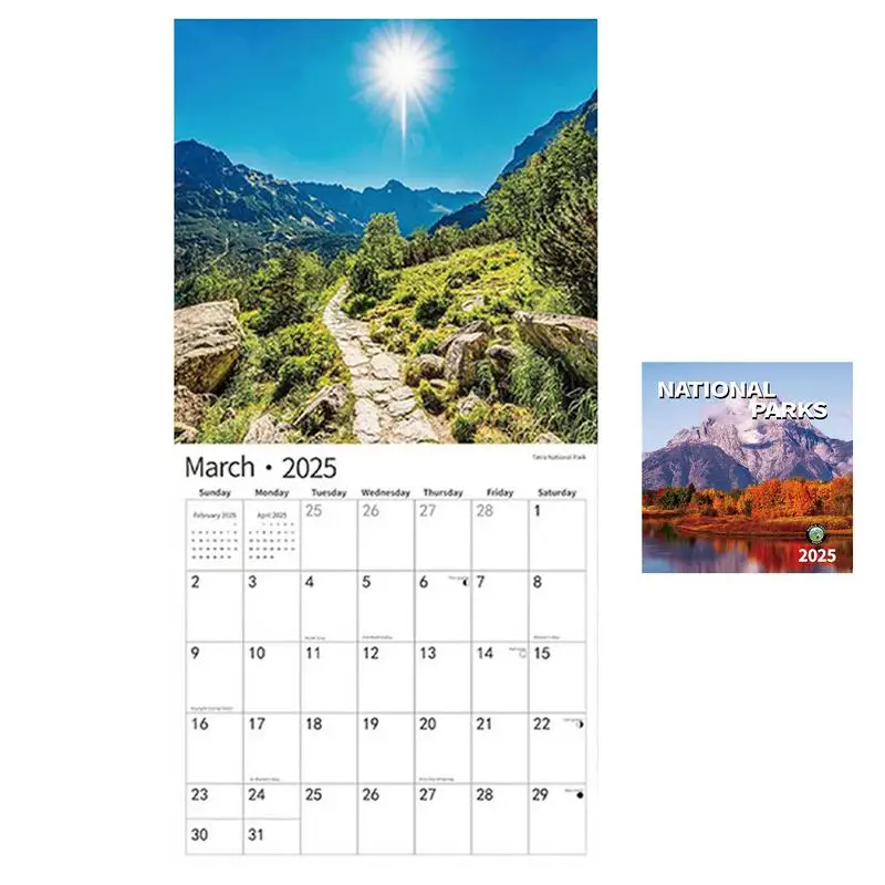 2025 National Parks Calendar Academic Planner Calendar Organizing National Parks Calendar Monthly Wall Calendar 12 Month