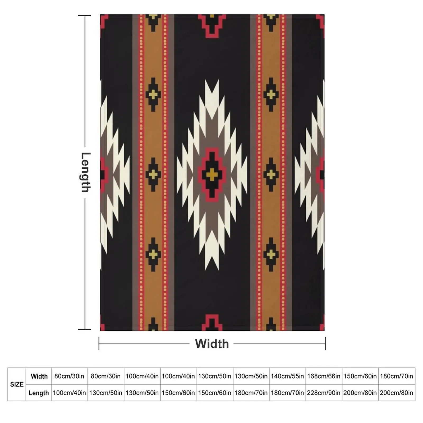 Navajo Blanket Design 7 Throw Blanket couch cozy soft plush fuzzy picnic outdoor blanket
