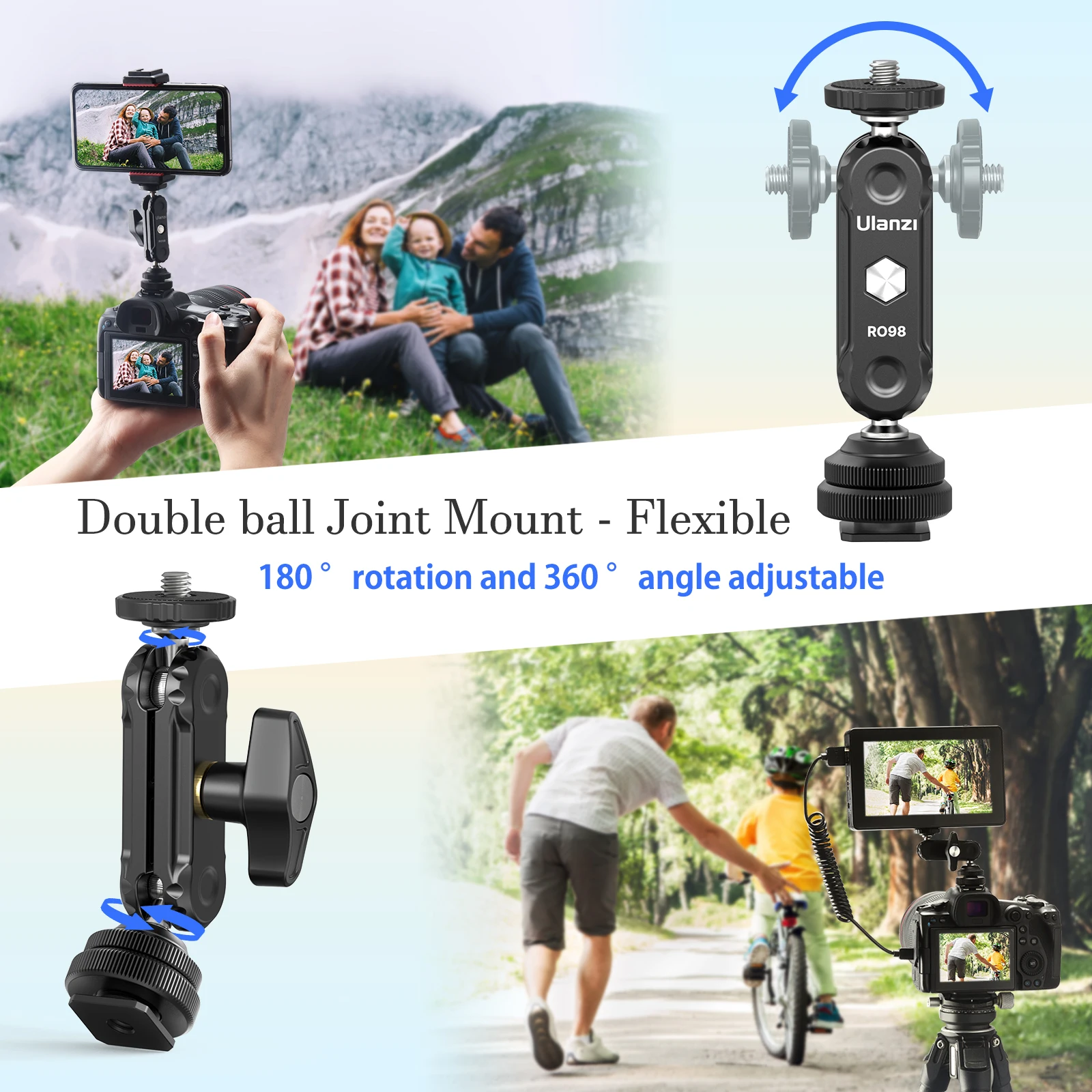 Ulanzi R098 Cold Shoe Adapter Mount Magic Arm 1/4 "Schroef Monitor Mount Voor Video Light Dslr Slr Camera Kooi Statief Mount Stand