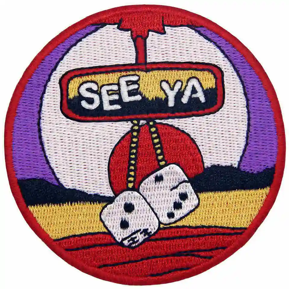 Embird Badge Embroidered See Ya Driving Away Under Sunset Sew On Handmade 3D Applique Iron Mini Patches