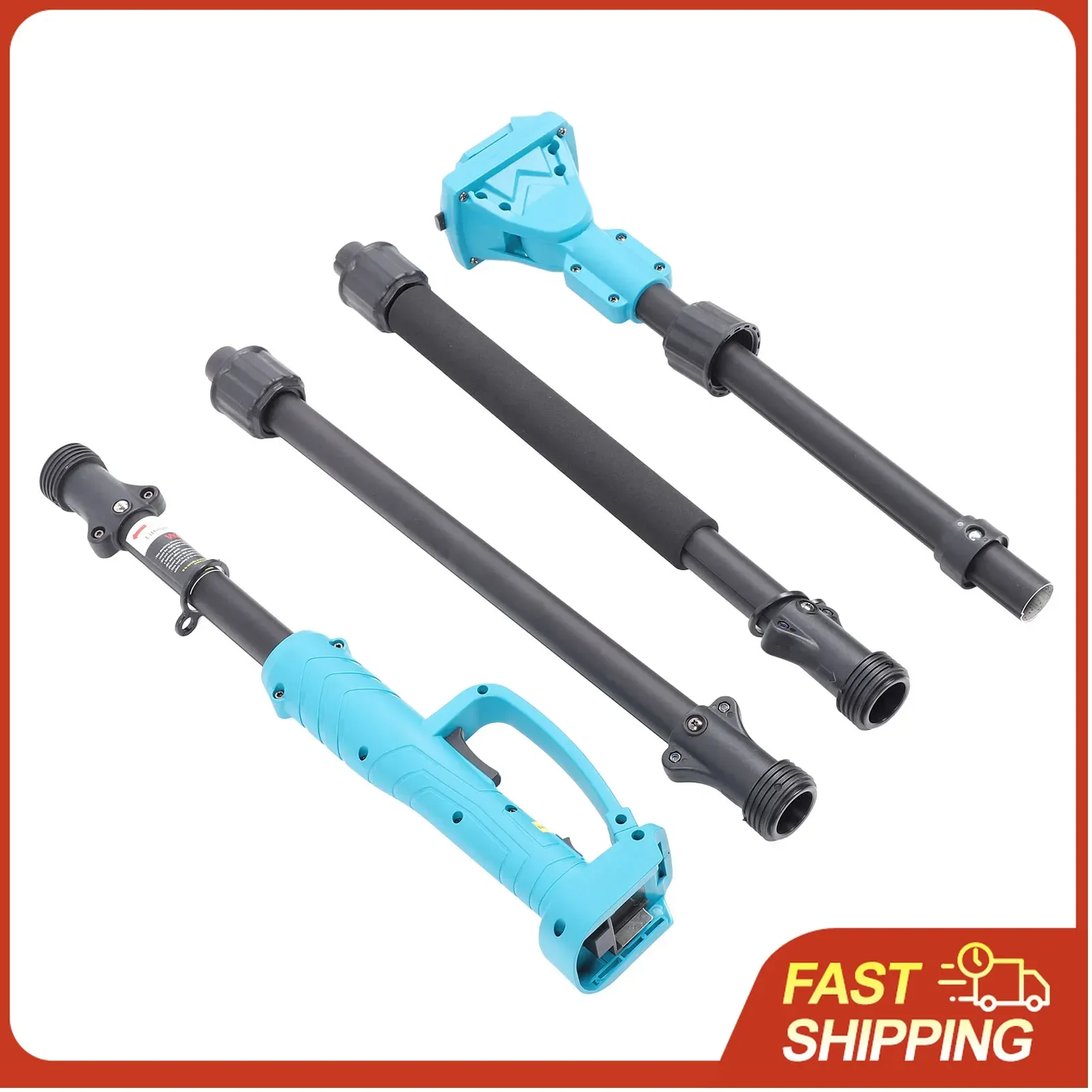 

4-Section Aluminum Extension Pole for Electric Pruner, 180° Rotating Head BL1820-1860 Battery, High Branch Trimming Shears Kit