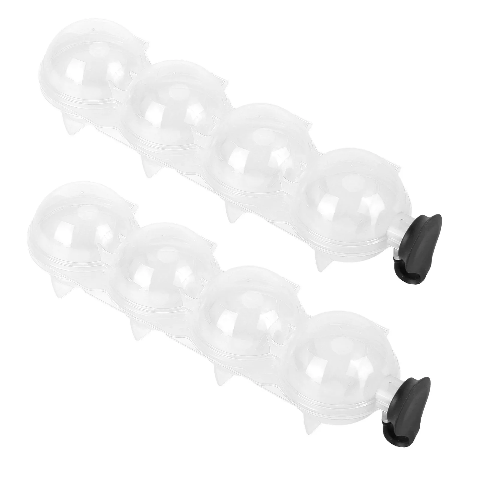 2PCS Ice Ball Mold 4 Hole PP Round Ice Cube Maker with Silicone Lid for Making Ice