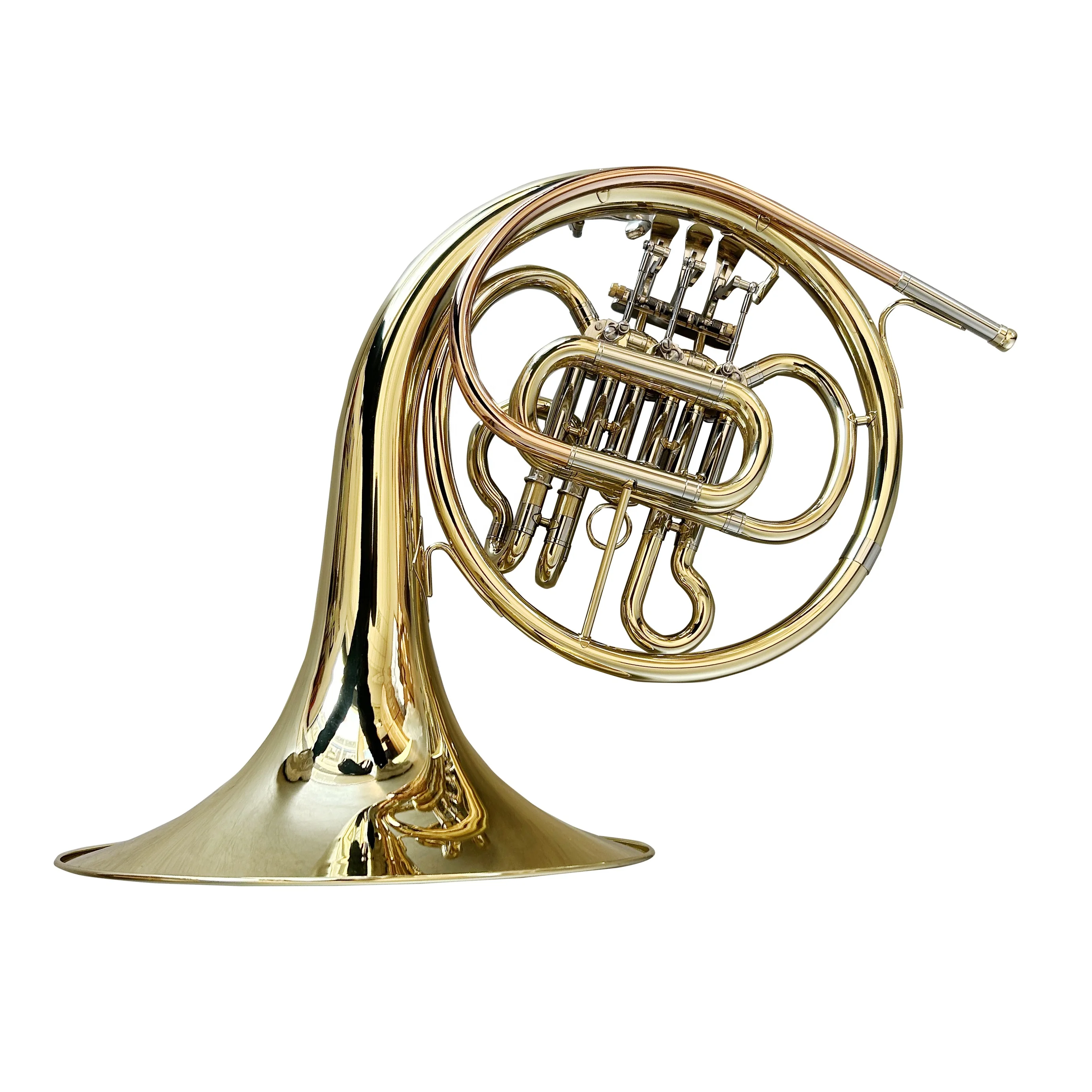 OEM Gold Lacquer French Horn JYFH931 Professional Level BB Key Brass Material Rotary Piston Valve Canvas Case
