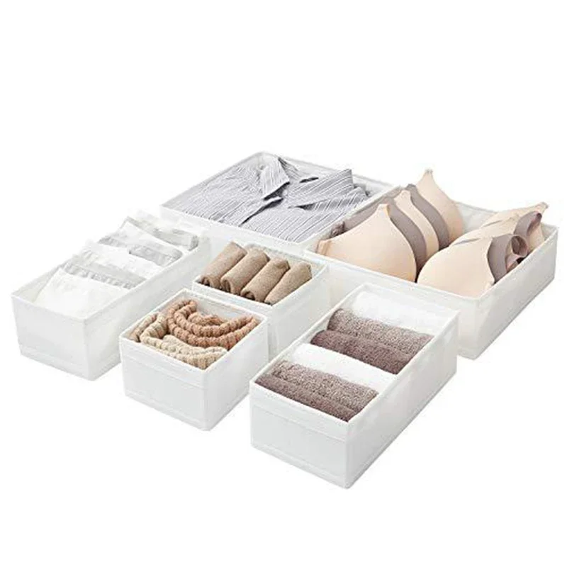 

3/6PCS Closet Organizer Clothes Underwear Box Bra Socks Foldable Closet Drawer Organizer Multifunction Toy Basket