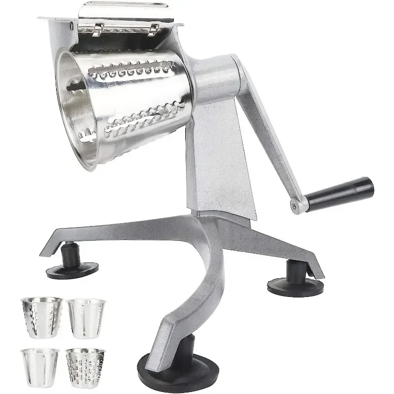 

Food Shreder Multi Functional Hand Crank Cutter Vegetable Cheese Grater Nut Grinder Food Processors with 5 Stainless Steel Blade