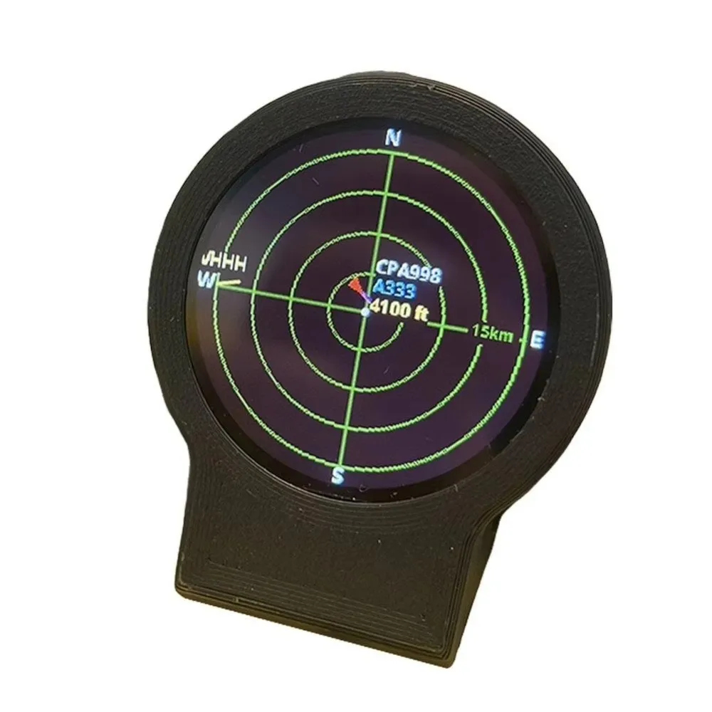 3D Printed Case Flight Tracker Gadget Sonar Grid Screen USB Powered ADS-B Flight Tracker Real-Time Display