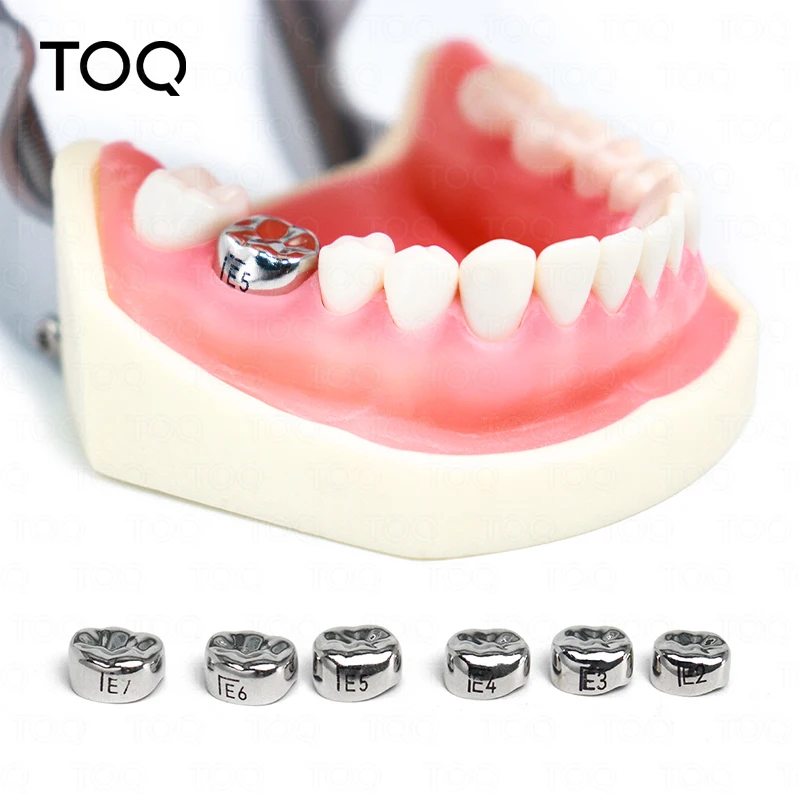 48 Pcs Dental Primary Molar Crown teeth 1st 2nd Preformed Stainless Steel Temporary Crowns Kit Adult Kids Dentistry Pediatric