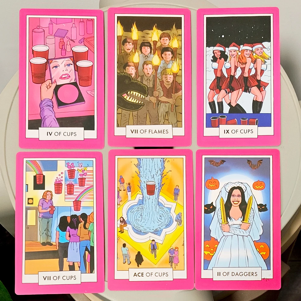Baraja de tarot Mean Girls de 12 x 7 cm: incluye a Regina George, Cady Heron y The Plastics, 78 cartas completamente ilustradas