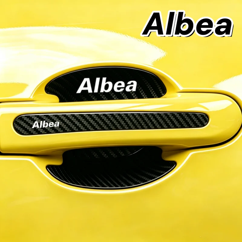 Scratch Proof Car Sticker Door Handle Bowl 8PCS Decal for Fiat Albea Logo 500X Panda Punto Exterior Carbon Fiber Accessories
