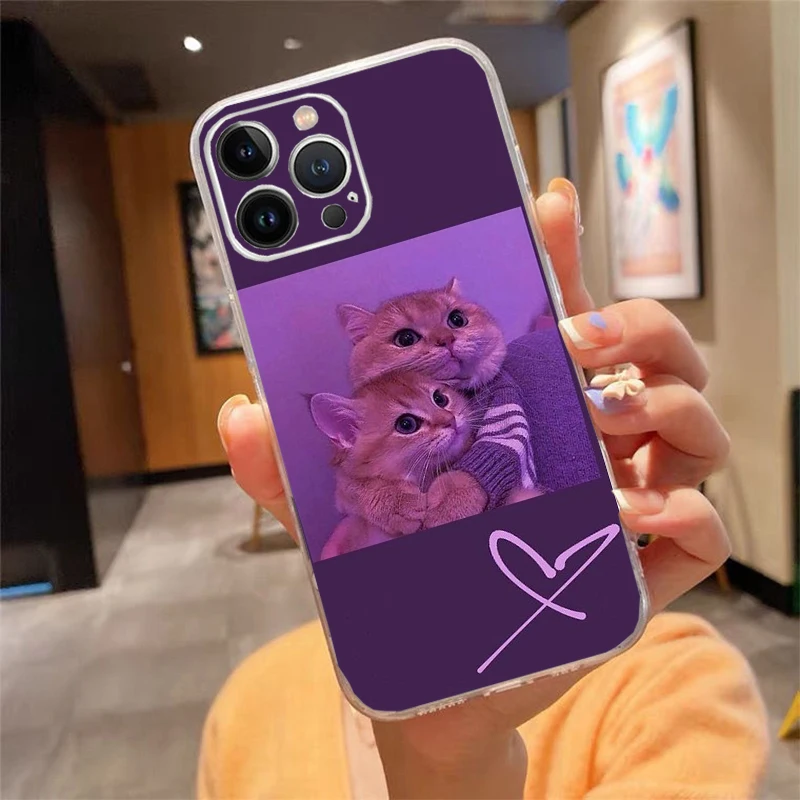 

Phone Case Carcasa Funda For iPhone 17 Pro Max Air 16 15 14 13 Pro Max 15 16 Pro 15Plus Cute Cat Case