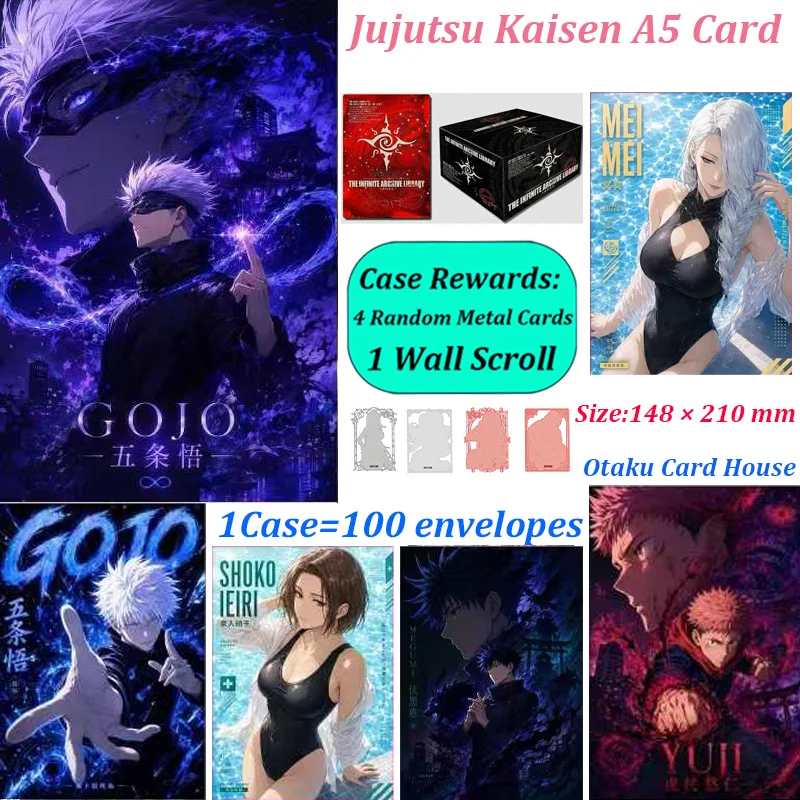 Jujutsu Kaisen Cards Anime A5 Large Collectible Cards Whole Box Wholesale Trading Cards Hobby Collection Gifts